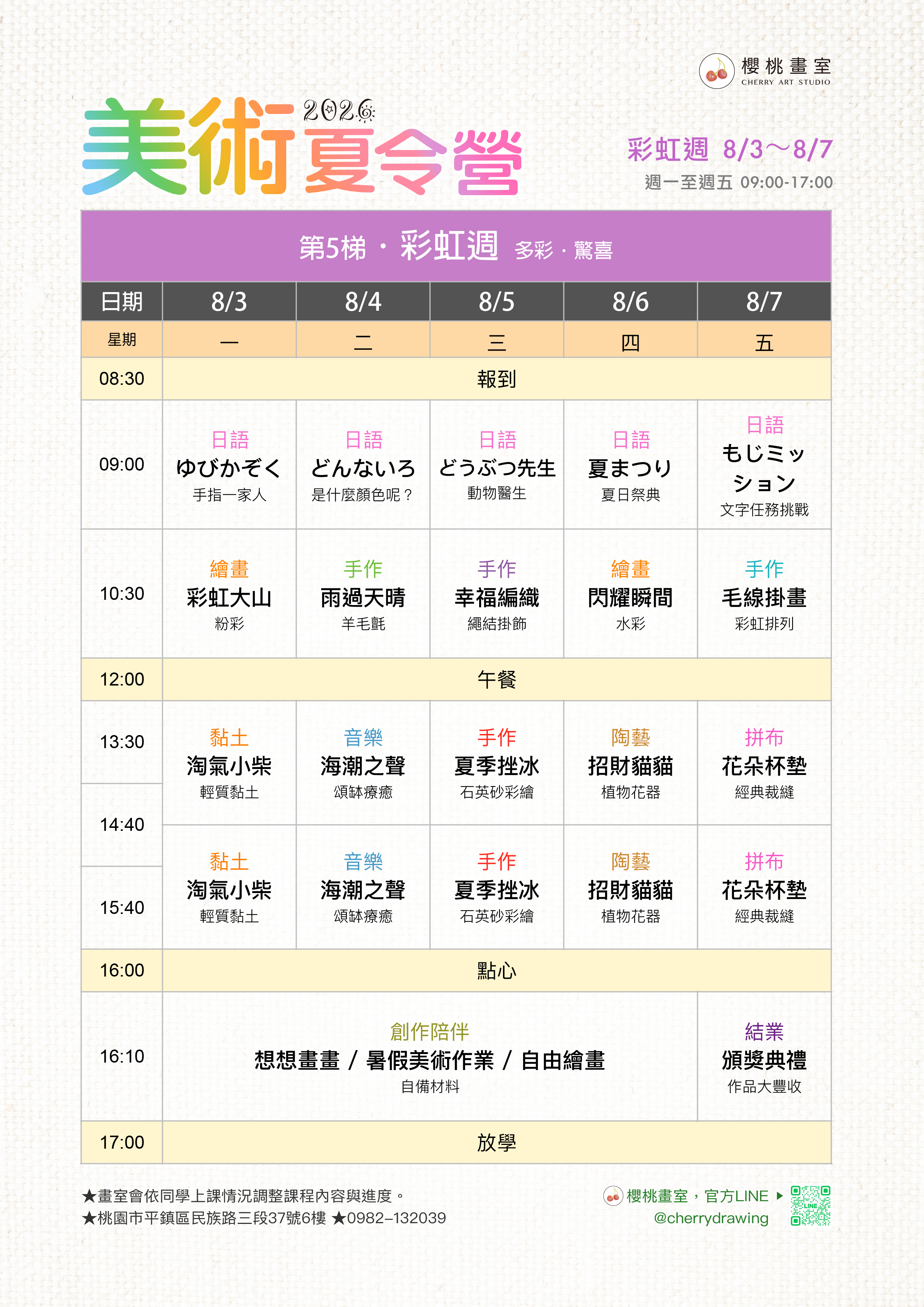 第5梯課表